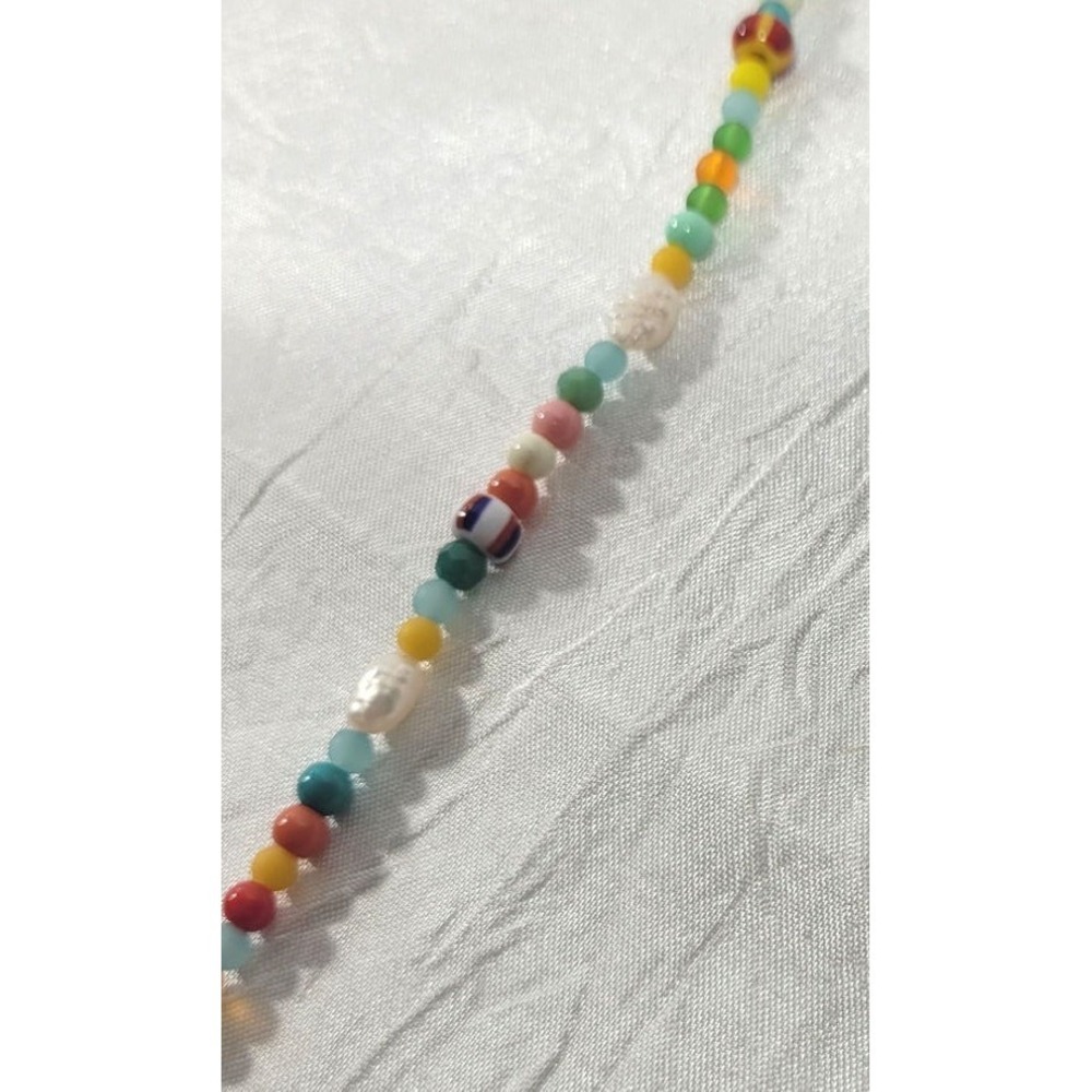 Luiny Simple Pearls Necklace - Cultured Pearls, Glass & Crystal Beads 16" - $142 - Picture 4 of 5